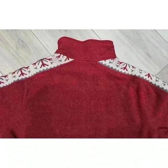 Woolrich Women's Pullover Zip Sweater Size Lg Snowflake Red Nordic‎ - Picture 3 of 9